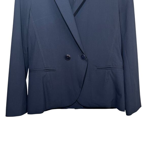 Etienne Aigner Womens Double Breasted Blazer Jacket Navy Blue Professional Chic - Picture 4 of 7